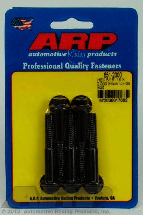 ARP 5/16-18 X 2.000 hex black oxide bolts - Klik om te sluiten