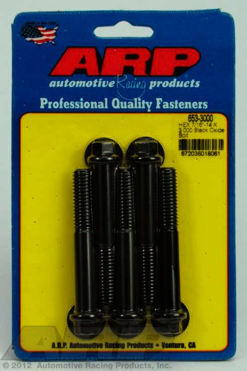 ARP 7/16-14 X 3.000 hex black oxide bolts - Klik om te sluiten