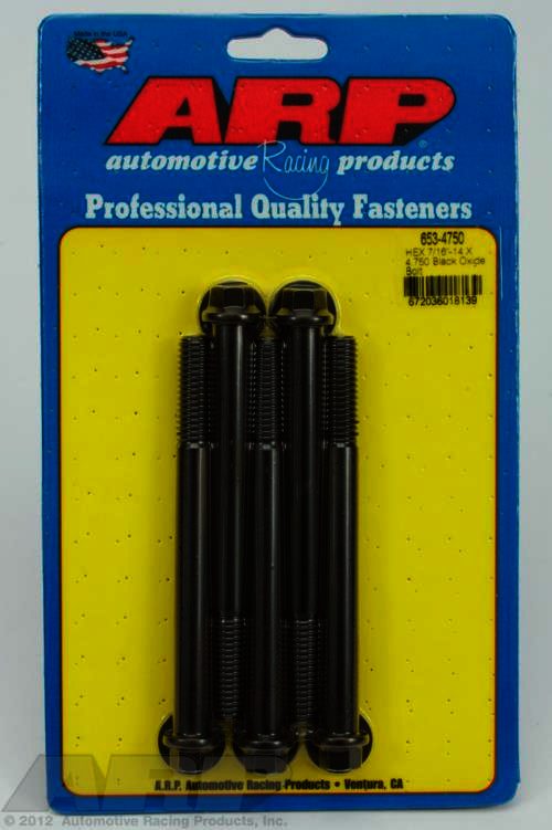 ARP 7/16-14 X 4.750 hex black oxide bolts - Klik om te sluiten