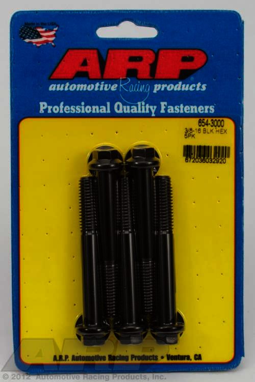 ARP 3/8-16 x 3.000 hex 7/16 wrenching black oxide bolts - Klik om te sluiten