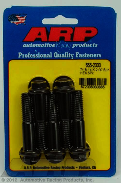 ARP 7/16-14 X 2.000 hex 1/2 wrenching black oxide bolts - Klik om te sluiten