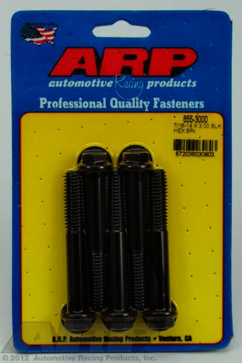 ARP 7/16-14 X 3.000 hex 1/2 wrenching black oxide bolts - Klik om te sluiten