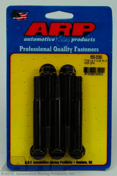 ARP 7/16-14 X 3.250 hex 1/2 wrenching black oxide bolts - Klik om te sluiten