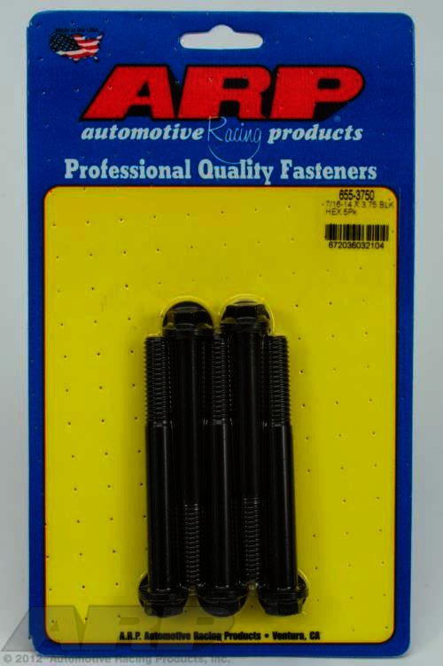 ARP 7/16-14 X 3.750 hex 1/2 wrenching black oxide bolts - Klik om te sluiten