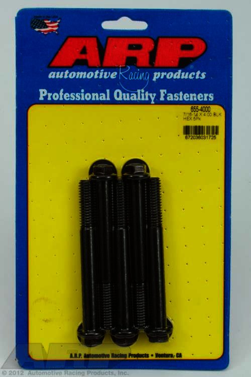 ARP 7/16-14 X 4.000 hex 1/2 wrenching black oxide bolts - Klik om te sluiten