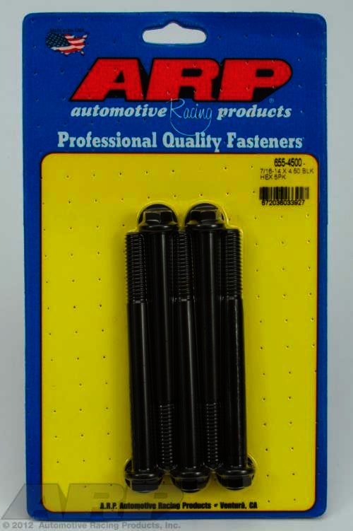 ARP 7/16-14 X 4.500 hex 1/2 wrenching black oxide bolts - Klik om te sluiten