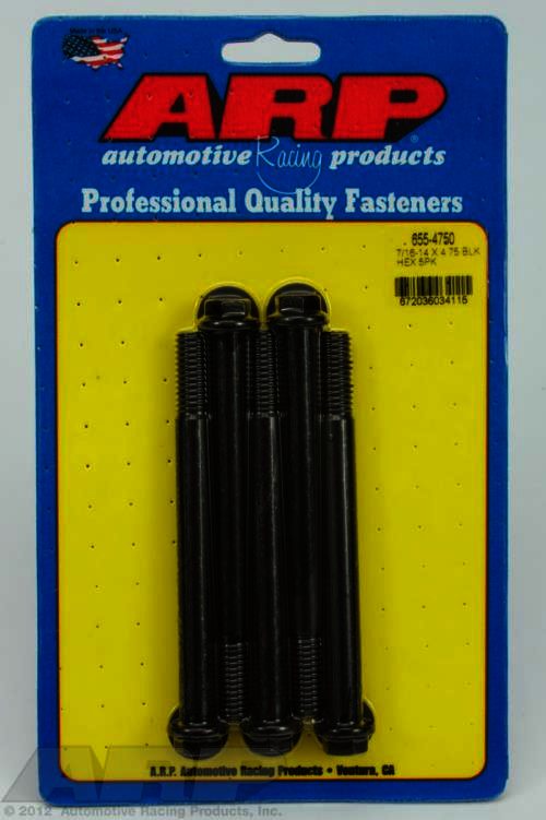 ARP 7/16-14 X 4.750 hex 1/2 wrenching black oxide bolts - Klik om te sluiten