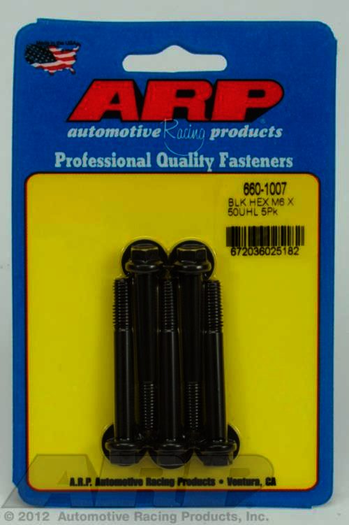 ARP M6 x 1.00 x 50 hex black oxide bolts - Klik om te sluiten