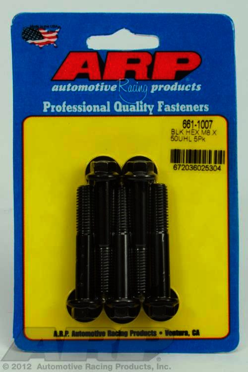 ARP M8 x 1.25 x 50 hex black oxide bolts - Klik om te sluiten