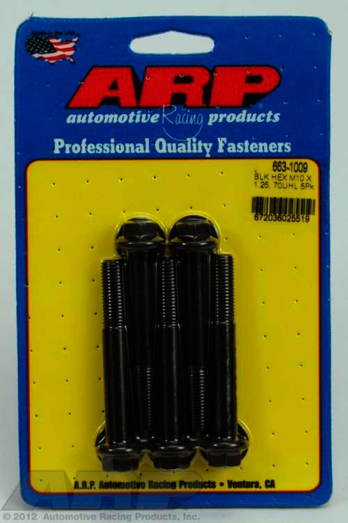 ARP M10 x 1.25 x 70 hex black oxide bolts - Klik om te sluiten