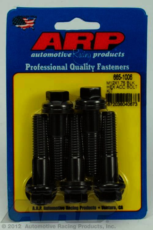 ARP M12 x 1.75 x 50 hex black oxide bolts - Klik om te sluiten