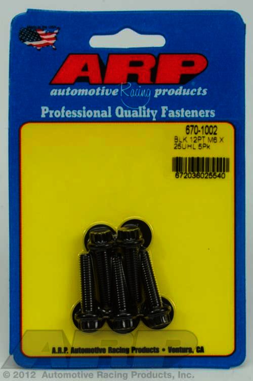 ARP M6 x 1.00 x 25 12pt black oxide bolts - Klik om te sluiten