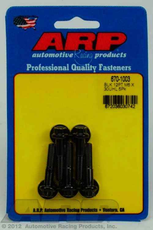 ARP M6 x 1.00 x 30 12pt black oxide bolts - Klik om te sluiten