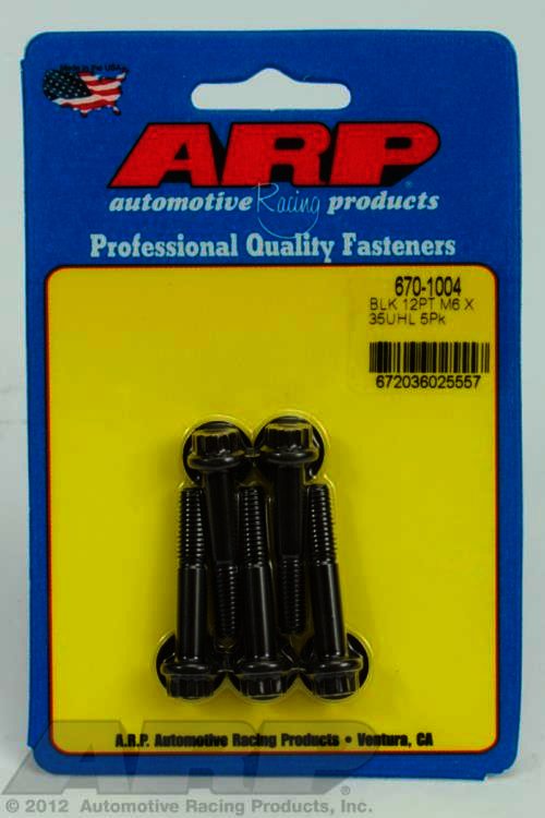 ARP M6 x 1.00 x 35 12pt black oxide bolts - Klik om te sluiten