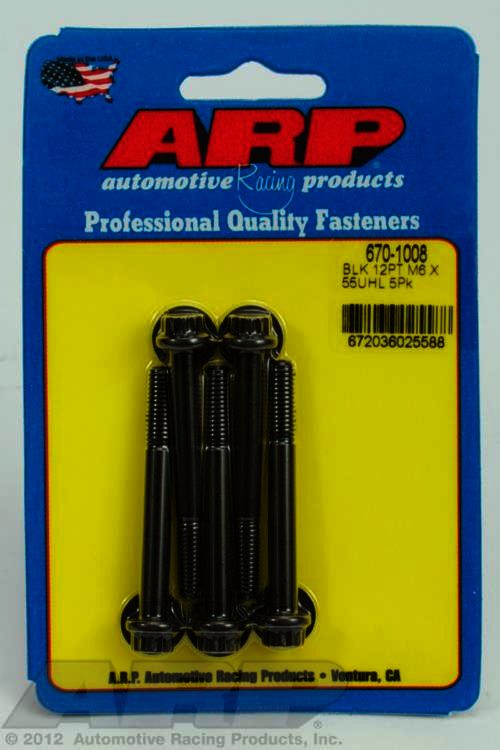 ARP M6 x 1.00 x 55 12pt black oxide bolts - Klik om te sluiten