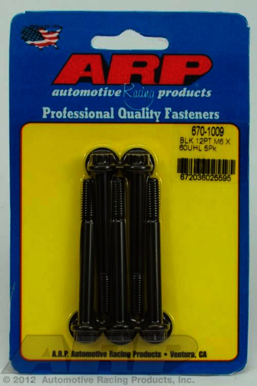 ARP M6 x 1.00 x 60 12pt black oxide bolts - Klik om te sluiten