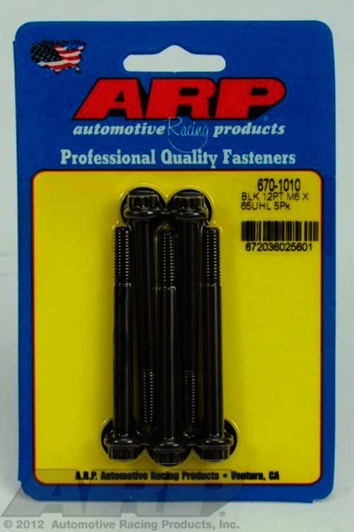 ARP M6 x 1.00 x 65 12pt black oxide bolts - Klik om te sluiten