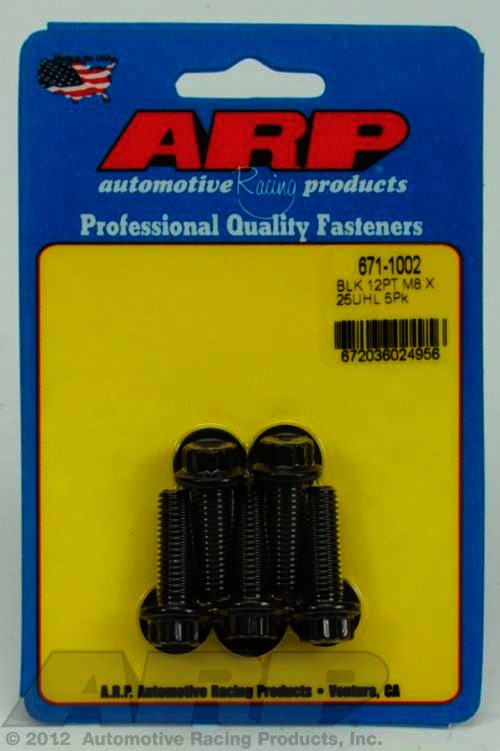 ARP M8 x 1.25 x 25 12pt black oxide bolts - Klik om te sluiten