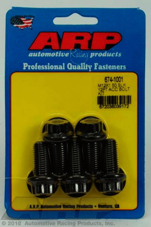 ARP M12 x 1.50 x 25 12pt black oxide bolts - Klik om te sluiten