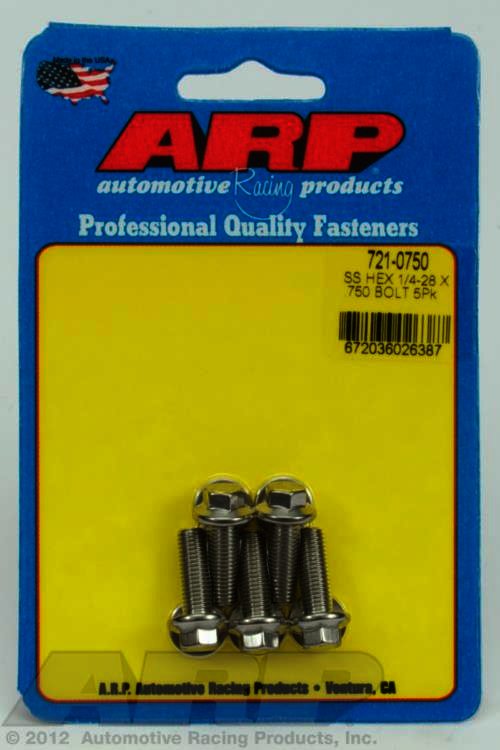 ARP 1/4-28 x .750 hex SS bolts - Klik om te sluiten