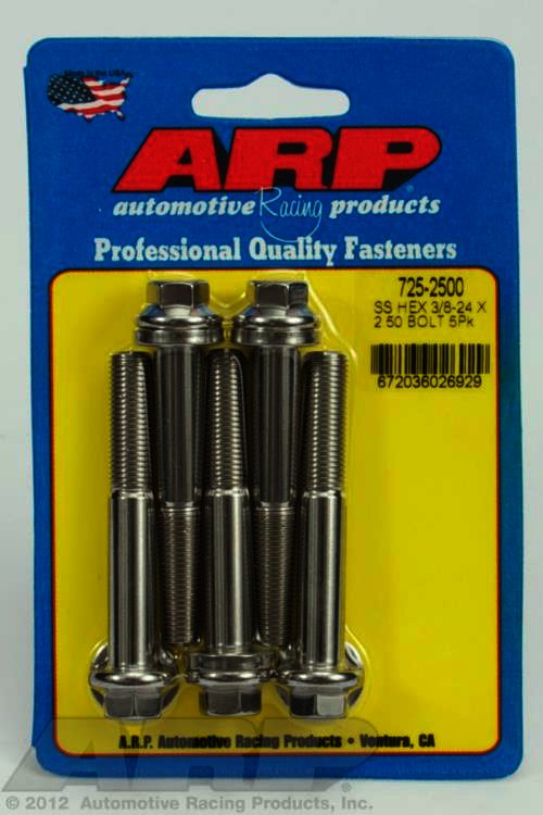 ARP 3/8-24 x 2.500 hex 7/16 wrenching SS bolts - Klik om te sluiten