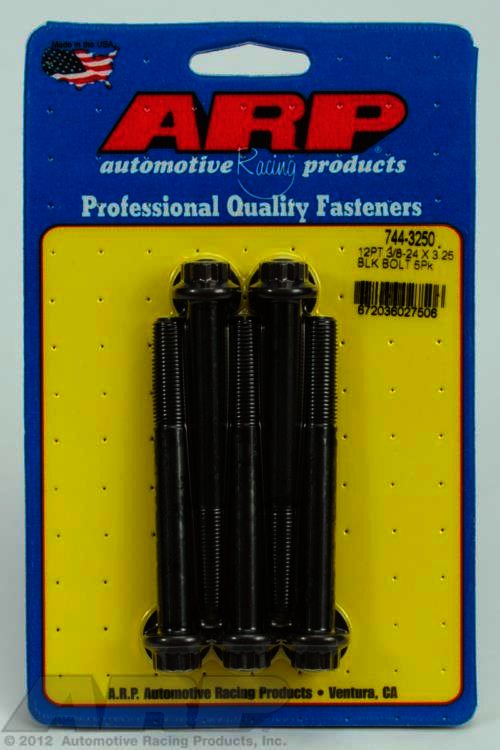 ARP 3/8-24 x 3.250 12pt 7/16 wrenching black oxide bolts - Klik om te sluiten