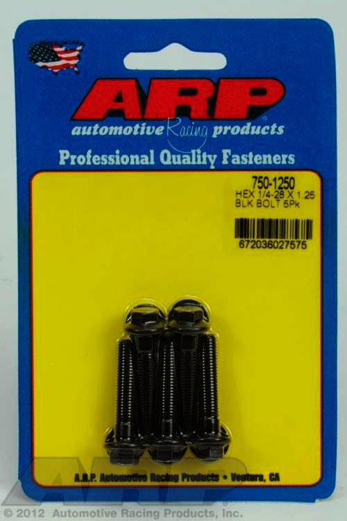 ARP 1/4-28 x 1.250 hex black oxide bolts - Klik om te sluiten