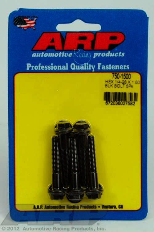 ARP 1/4-28 x 1.500 hex black oxide bolts - Klik om te sluiten