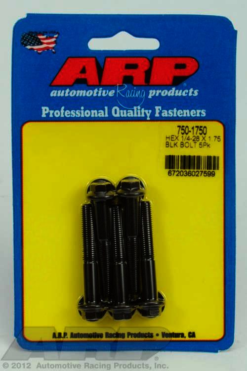 ARP 1/4-28 x 1.750 hex black oxide bolts - Klik om te sluiten