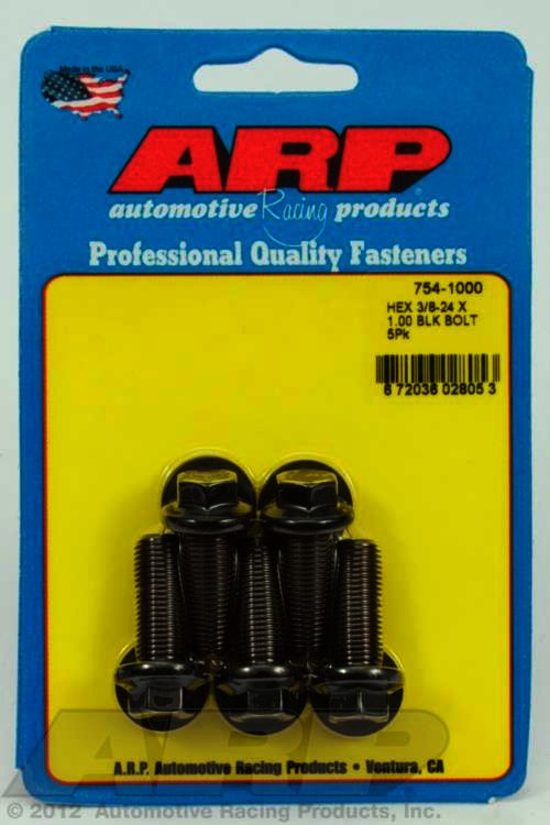 ARP 3/8-24 x 1.000 hex 7/16 wrenching black oxide bolts - Klik om te sluiten