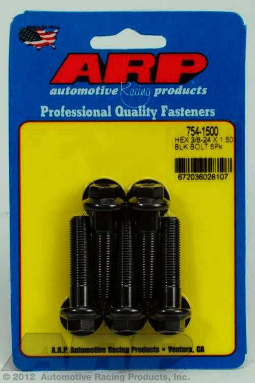 ARP 3/8-24 x 1.500 hex 7/16 wrenching black oxide bolts - Klik om te sluiten