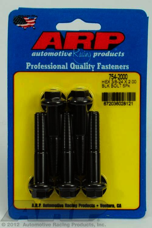 ARP 3/8-24 x 2.000 hex 7/16 wrenching black oxide bolts - Klik om te sluiten