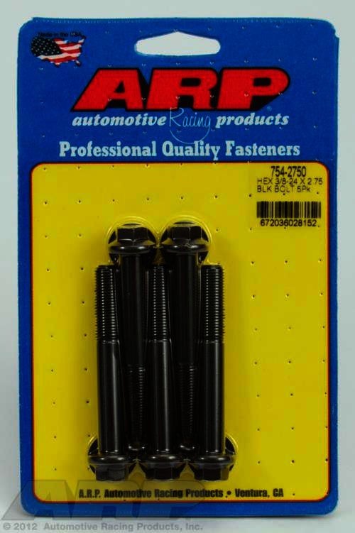 ARP 3/8-24 x 2.750 hex 7/16 wrenching black oxide bolts - Klik om te sluiten