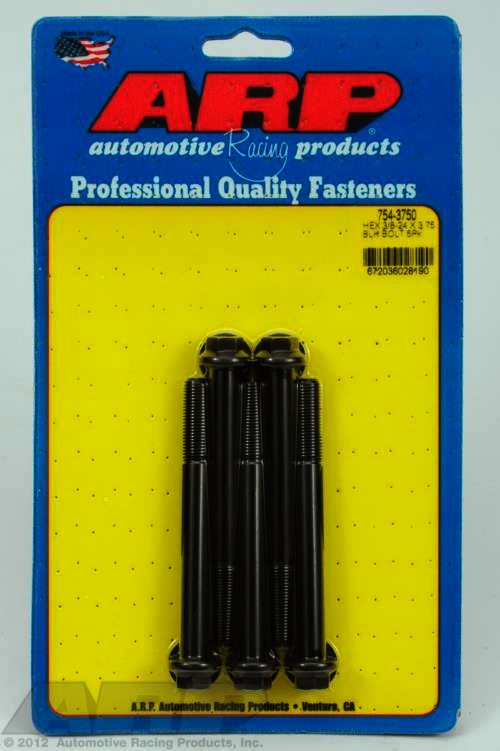 ARP 3/8-24 x 3.750 hex 7/16 wrenching black oxide bolts - Klik om te sluiten