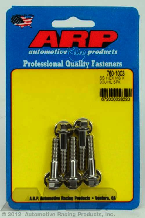 ARP M6 x 1.00 x 30 hex SS bolts - Klik om te sluiten