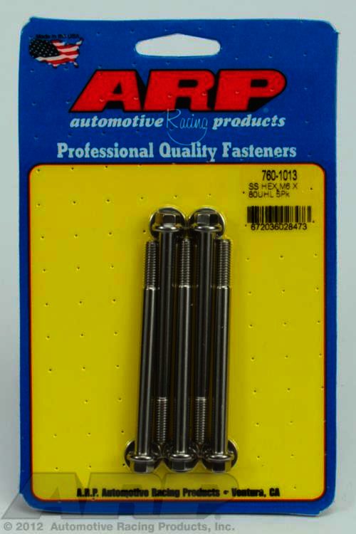 ARP M6 x 1.00 x 80 hex SS bolts - Klik om te sluiten