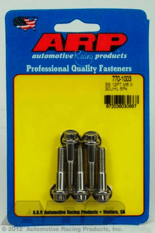 ARP M6 x 1.00 x 30 12pt SS bolts - Klik om te sluiten