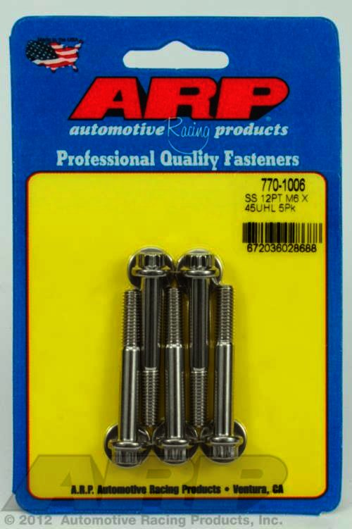 ARP M6 x 1.00 x 45 12pt SS bolts - Klik om te sluiten