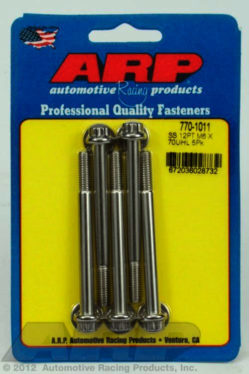 ARP M6 x 1.00 x 70 12pt SS bolts - Klik om te sluiten