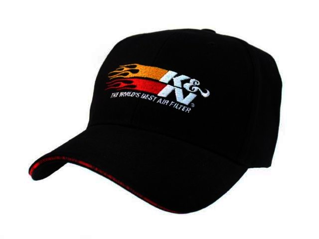 K&N Hat; Flame Logo - HAT; K&N BASEBALL CAP, BLACK W/FLAME LOGO - Klik om te sluiten