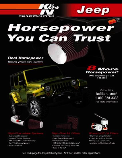 K&N Brochure; Jeep Intakes - BROCHURE; JEEP INTAKES - Klik om te sluiten