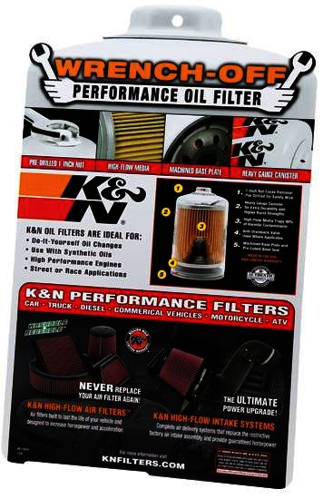 K&N POP; Counter Card, Oil Filters - COUNTERCARD; OIL FILTERS - Klik om te sluiten