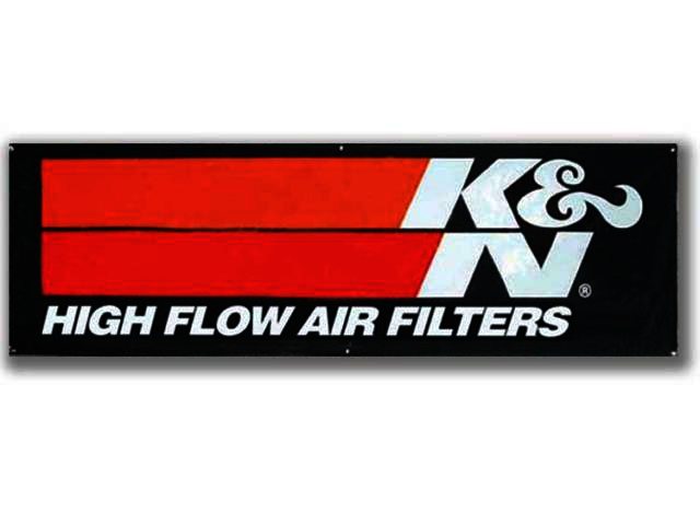 K&N Banner; High Flow, 10' X 3', black, poly - BANNER; HIGH FLOW - Klik om te sluiten