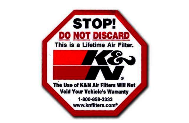 K&N Decal; do not discard; SM, 2-1/2" - DECAL; STOP 2-1/2" - Klik om te sluiten