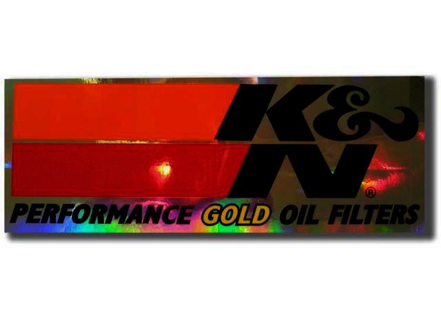 K&N Decal; Oil Filter, 12-3/16" X 4-1/2" - DECAL; PERF GLD OIL F - Klik om te sluiten