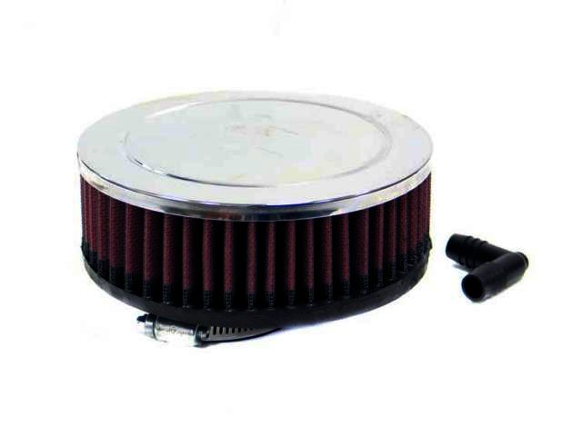 K&N Universal Chrome Filter - 2-9/16"O/S FLG, 6"OD, 2"H; CR TP,V - Klik om te sluiten