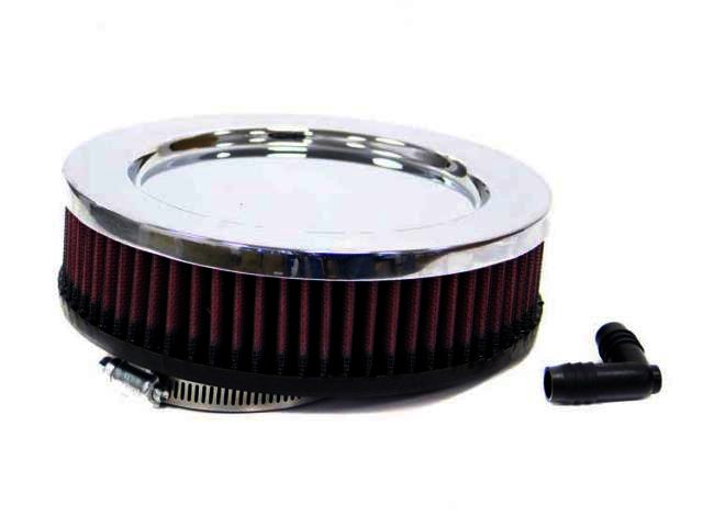 K&N Universal Chrome Filter - 3"O/S FLG, 7"OD, 2"H; CR TP,V - Klik om te sluiten