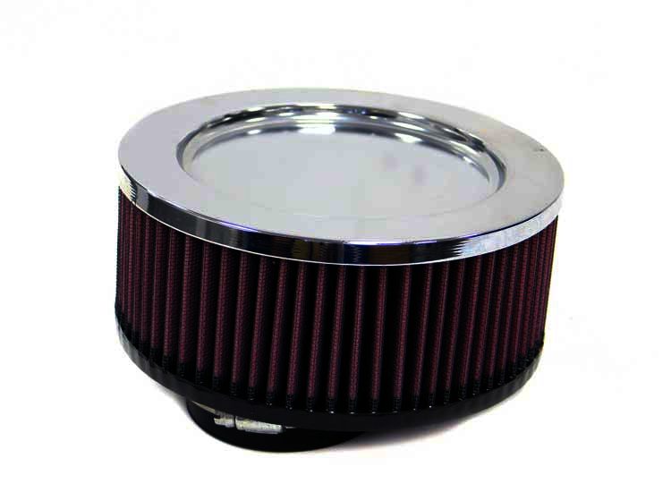 K&N Universal Chrome Filter - 3"O/S FLG, 7"OD, 3"H; CR TP,V - Klik om te sluiten