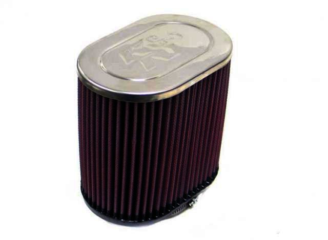 K&N Universal Chrome Filter - 2-3/4"10 DEG FLG, 6-1/4" X 4", 6"H - Klik om te sluiten