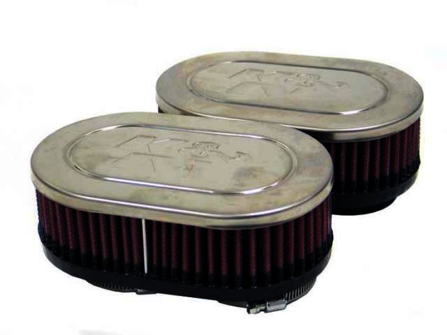 K&N Universal Chrome Filter - 2"DUAL,4 X 6-1/4"OD,2"H (2 PER BOX - Klik om te sluiten